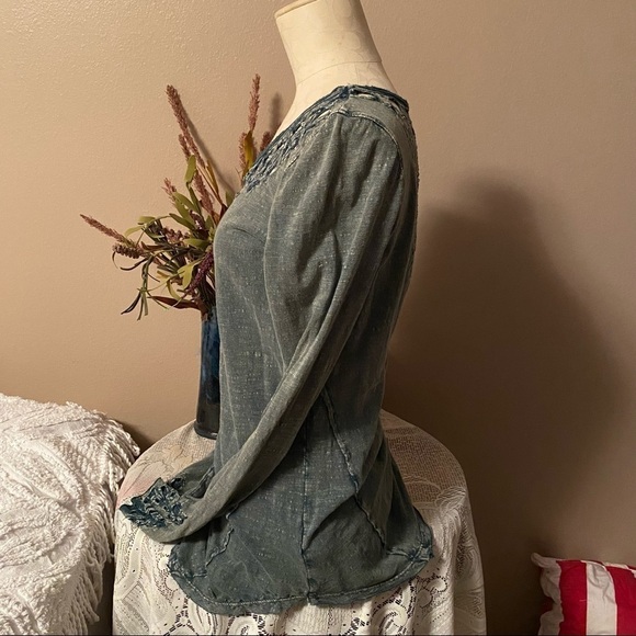 Free People Olive Green Top Size Small - Picture 3 of 14